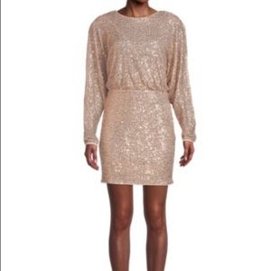 Sequin Mini Blouson Dress